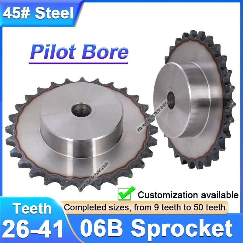 1pc 06B Industrial Drive Sprockets Wheel 45# Steel Chain Gears 26 27 28 29 30 31 32 33 34 35 36 37 38 39 40 41 Teeth Pilot Bore
1pc 06B Industrial Drive Sprockets Wheel 45# Steel Chain Gears 26 27 28 29 30 31 32 33 34 35 36 37 38 39 40 41 Teeth Pilot Bore