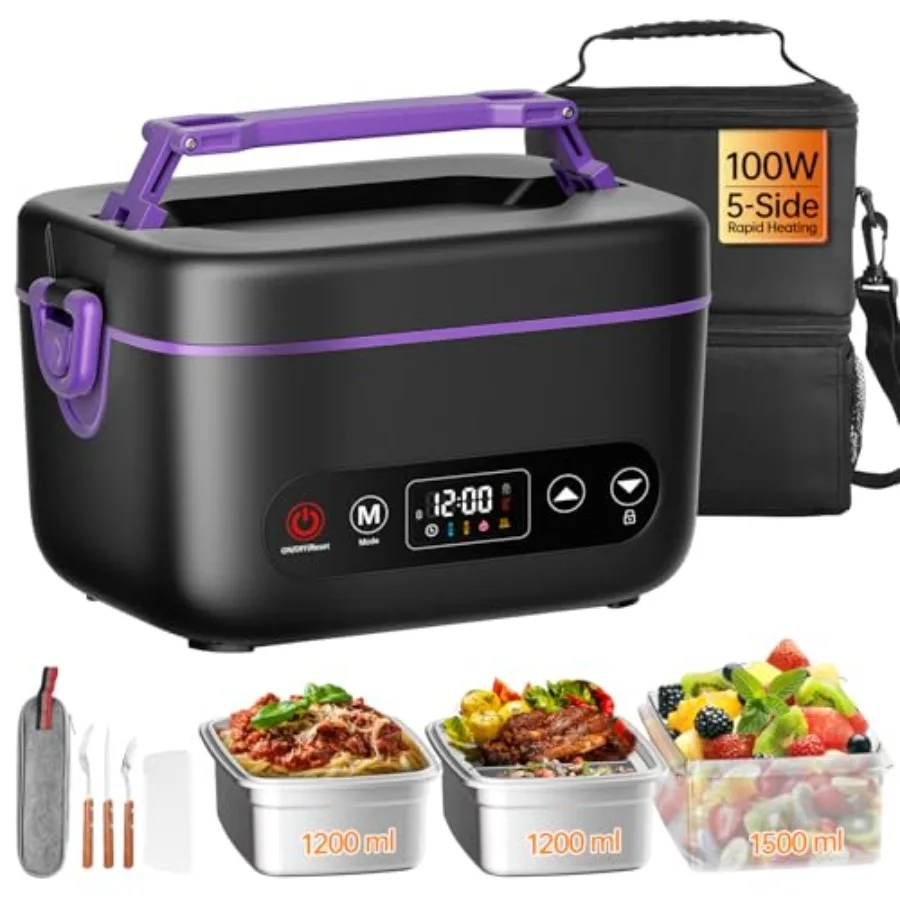 Electric Heated Lunch Box for Office Use, BPA-Free Plastic, Purple, 100W 5D Surround Heat Tech 6x4000mAh Battery
Electric Heated Lunch Box for Office Use, BPA-Free Plastic, Purple, 100W 5D Surround Heat Tech 6x4000mAh Battery