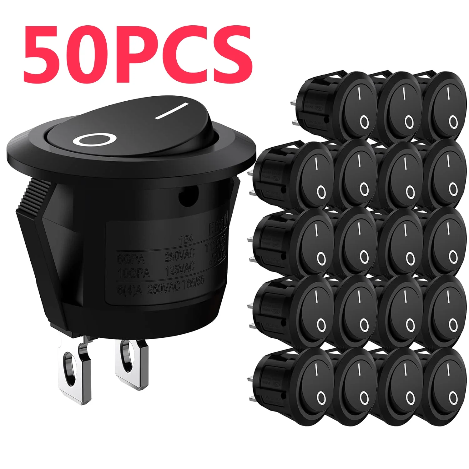 50/10pcs Rocker Switch Black On Off 2 Pin Mini Round Toggle Switch 3A 250V 6A 125V 15MM Circle Switches for RV Car Truck Boat
50/10pcs Rocker Switch Black On Off 2 Pin Mini Round Toggle Switch 3A 250V 6A 125V 15MM Circle Switches for RV Car Truck Boat