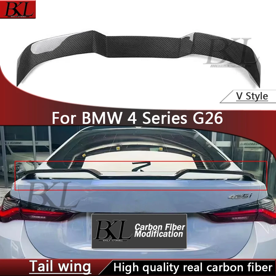 For BMW 4 Series G26 Four door model Carbon Fiber V Style Rear Wing Trunk Spoiler Air Guide Wing Tail Wing Car Trunk Diverter
For BMW 4 Series G26 Four door model Carbon Fiber V Style Rear Wing Trunk Spoiler Air Guide Wing Tail Wing Car Trunk Diverter