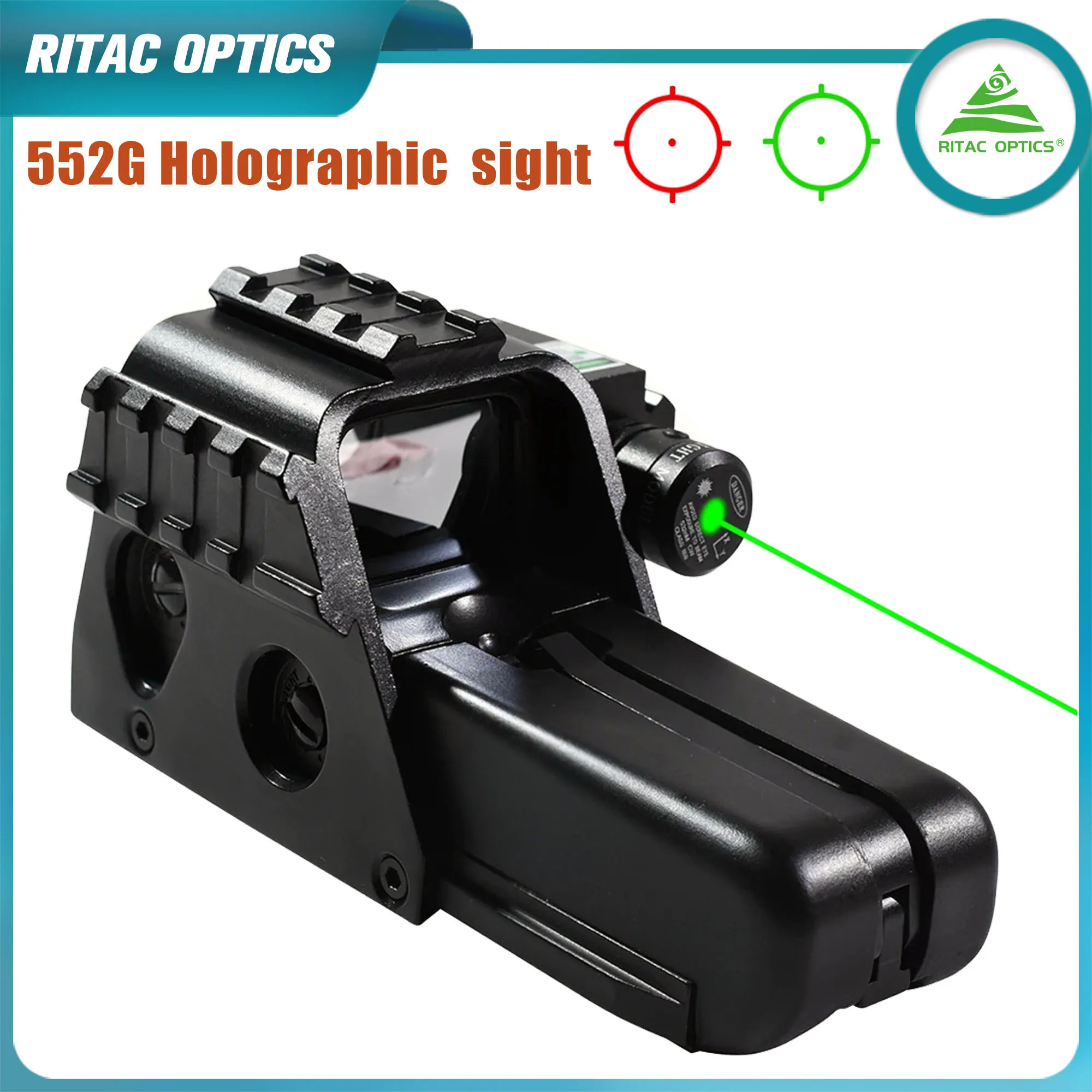 Tactical Holographic sight HD 552G Red Green Reticle Graphic Riflescope w/ Green Laser Sight
Tactical Holographic sight HD 552G Red Green Reticle Graphic Riflescope w/ Green Laser Sight