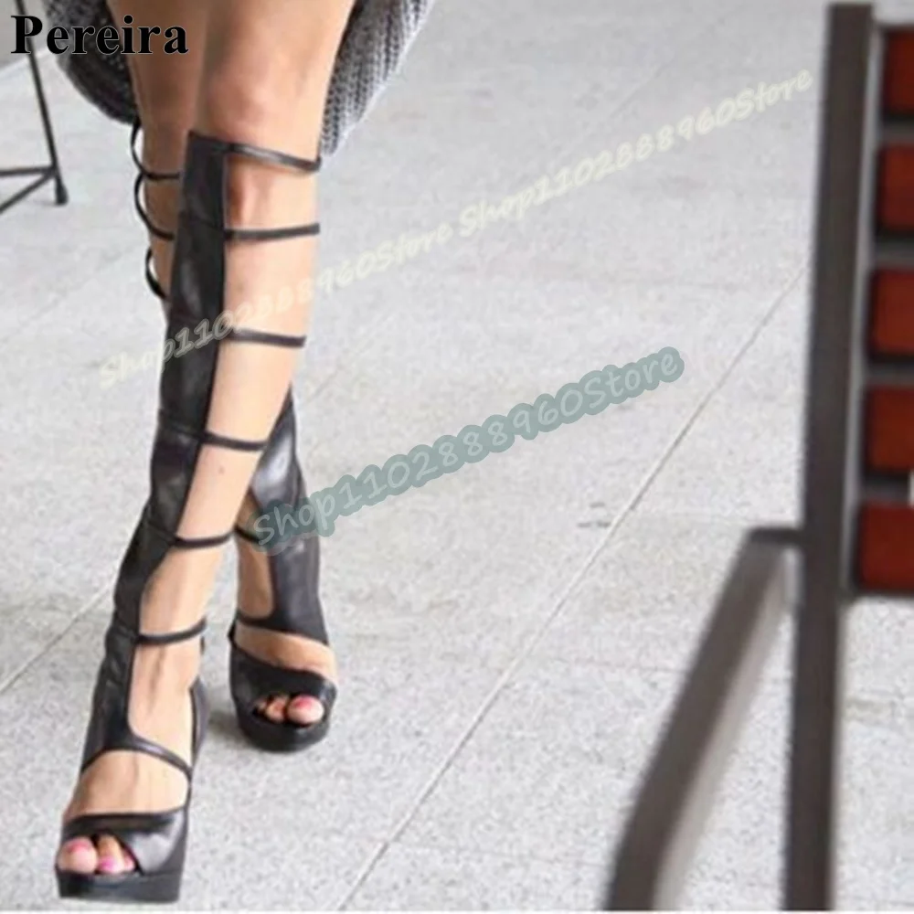 Knee High Black Strappy Splicing Sandals Thin High Heel Shoes For Women Back Zipper Peep Toe Fashionable 2026 Zapatos Para Mujer
Knee High Black Strappy Splicing Sandals Thin High Heel Shoes For Women Back Zipper Peep Toe Fashionable 2026 Zapatos Para Mujer