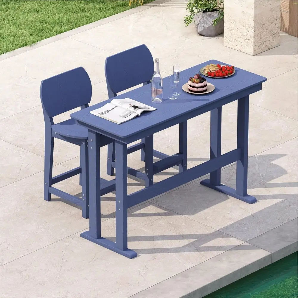 Outdoor Patio Bar Table and Chairs Set, AllWeather HDPE High Top Table with 2 Armless Bar Stools, HDPE Bar Furniture Set for Ou
Outdoor Patio Bar Table and Chairs Set, AllWeather HDPE High Top Table with 2 Armless Bar Stools, HDPE Bar Furniture Set for Ou
