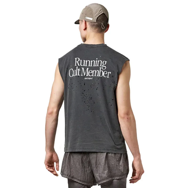 SAT Running MothTech Muscle Tank Vintage Washed Cotton Print Crew Neck Sleeveless T-Shirt
SAT Running MothTech Muscle Tank Vintage Washed Cotton Print Crew Neck Sleeveless T-Shirt