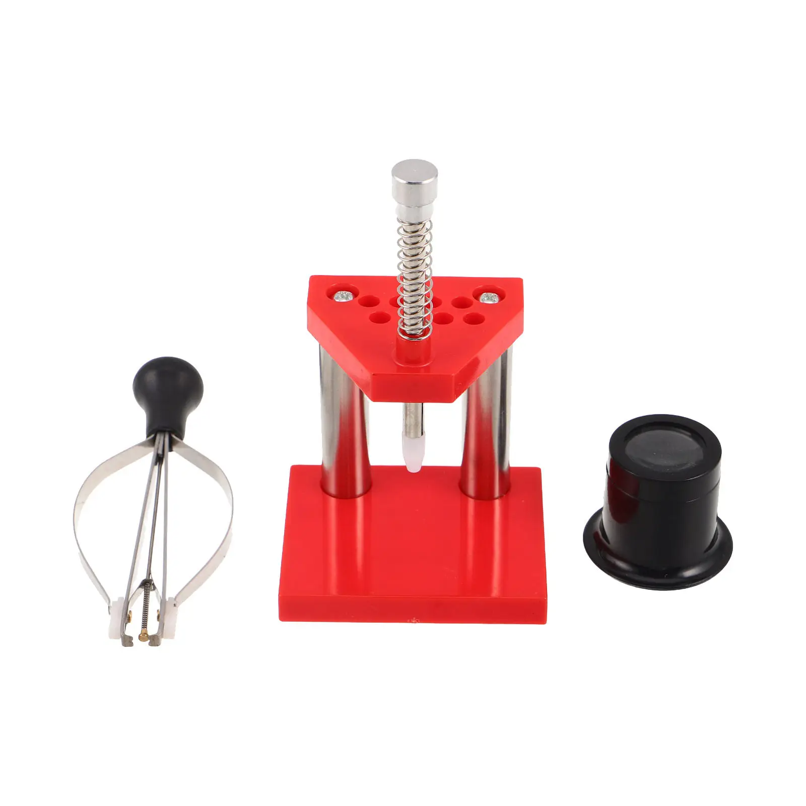 1Set Watchmaker Repair Tool Kit with Hand Presser Magnifier Pin Pusher for Quartz Mechanical Watch Disassembly Hand Setting and
1Set Watchmaker Repair Tool Kit with Hand Presser Magnifier Pin Pusher for Quartz Mechanical Watch Disassembly Hand Setting and