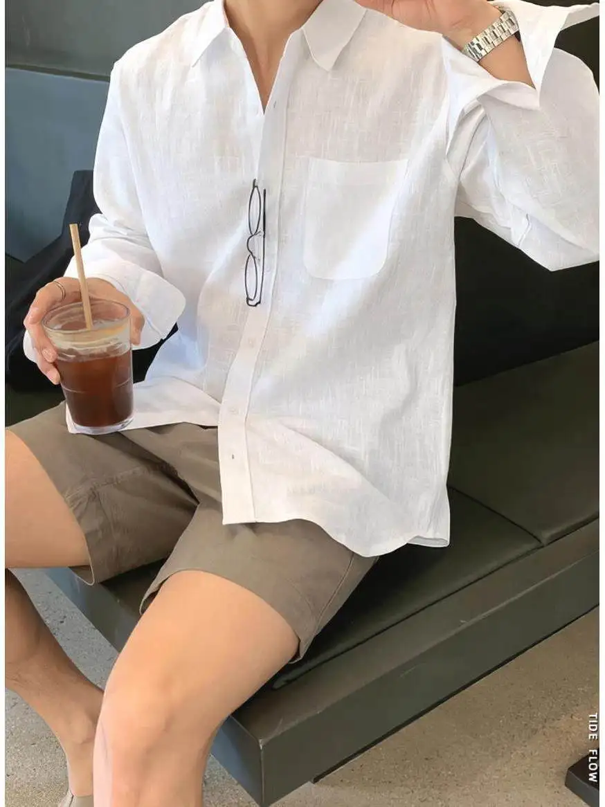American Style Men's Cotton Linen Pleated Shirt Loose Long Sleeve Breathable Skin-friendly Workwear Neck Citywalk Top
American Style Men's Cotton Linen Pleated Shirt Loose Long Sleeve Breathable Skin-friendly Workwear Neck Citywalk Top