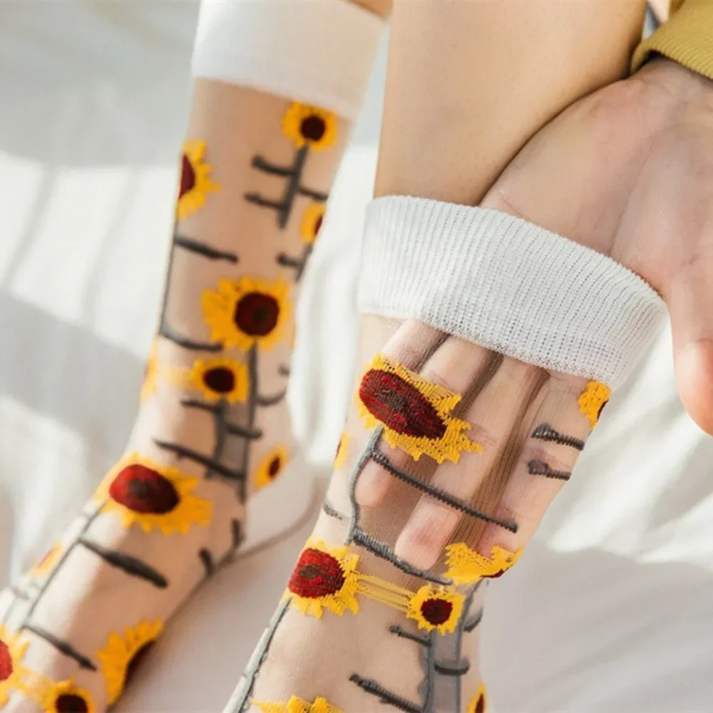 Yellow Funny Casual Women Socks Harajuku Summer Ultra-thin Transparent Glass Silk Sock Sunflowers Crystal High Quality Wholesale
Yellow Funny Casual Women Socks Harajuku Summer Ultra-thin Transparent Glass Silk Sock Sunflowers Crystal High Quality Wholesale