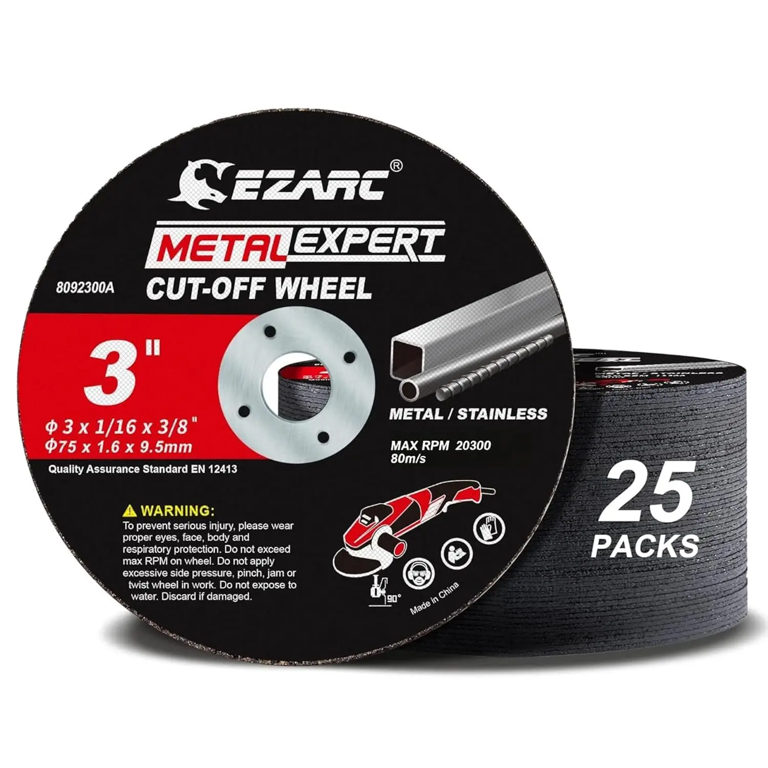 3" Cutting Wheel 25-Pack, Ultra-Thin 1/32" for Metal & Stainless Steel, Fits Die Grinder
3" Cutting Wheel 25-Pack, Ultra-Thin 1/32" for Metal & Stainless Steel, Fits Die Grinder
