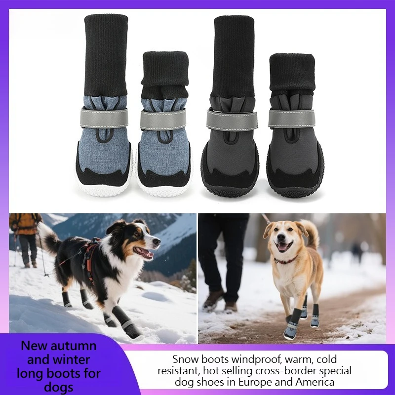 4Pcs Dog shoes Snow Autumn Winter Windproof Warm Cold Resistant Anti-Slip Reflective Straps Pet Boots for Hiking dog supplies
4Pcs Dog shoes Snow Autumn Winter Windproof Warm Cold Resistant Anti-Slip Reflective Straps Pet Boots for Hiking dog supplies