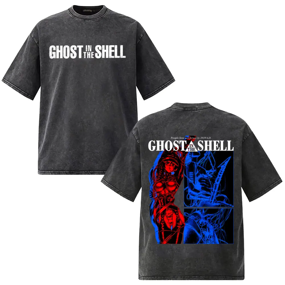 Anime Ghost in The Shell Washed Vintage T-shirt Manga Kusanagi Motoko Graphic T-shirts Men's Women Casual Retro Cotton T Shirts
Anime Ghost in The Shell Washed Vintage T-shirt Manga Kusanagi Motoko Graphic T-shirts Men's Women Casual Retro Cotton T Shirts