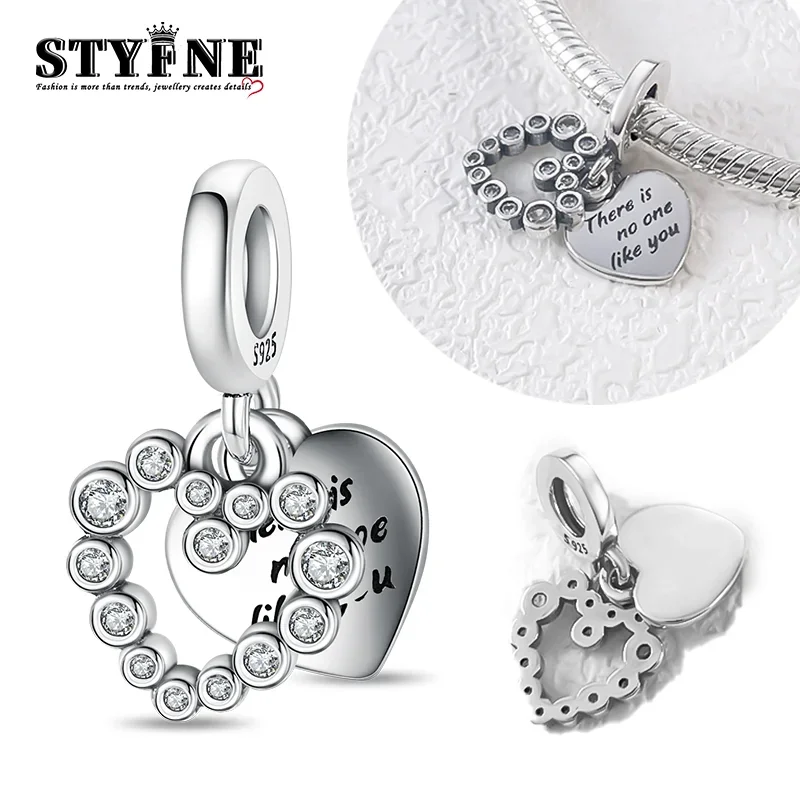 Silver S925 Heart-To-Heart Charms Pendant Infinity Love Beads Fit DIY Original Bracelet Jewelry Gifts Accessories for Women
Silver S925 Heart-To-Heart Charms Pendant Infinity Love Beads Fit DIY Original Bracelet Jewelry Gifts Accessories for Women