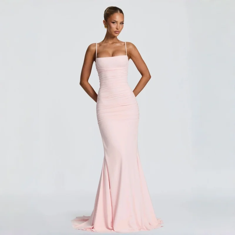 Pink Spaghetti Straps Square Neck Casual Dress Bodycon Lace Up Backless Mermaid Maxi Dress Elegant Party Prom Bridesmaid Dress
Pink Spaghetti Straps Square Neck Casual Dress Bodycon Lace Up Backless Mermaid Maxi Dress Elegant Party Prom Bridesmaid Dress