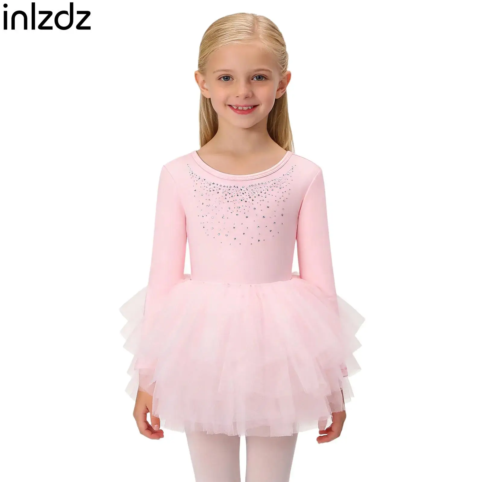 Glittery Rhinestone Ballet Dress for girls Long Sleeve Cross Back Layered Tulle dress with Built In Briefs for Dance Practice
Glittery Rhinestone Ballet Dress for girls Long Sleeve Cross Back Layered Tulle dress with Built In Briefs for Dance Practice