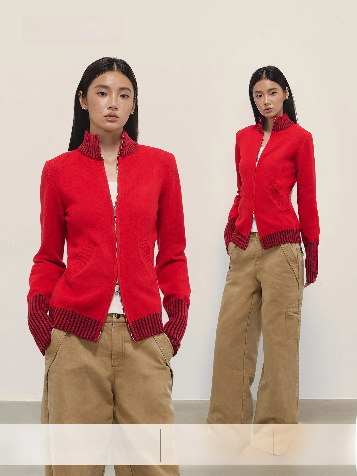 Вязаный кардиган Gowirel из шерстяной смеси, женский приталенный свитер на молнии с воротником-стойкой, длинный рукав, повседневный стиль, осень-зима
Вязаный кардиган Gowirel из шерстяной смеси, женский приталенный свитер на молнии с воротником-стойкой, длинный рукав, повседневный стиль, осень-зима