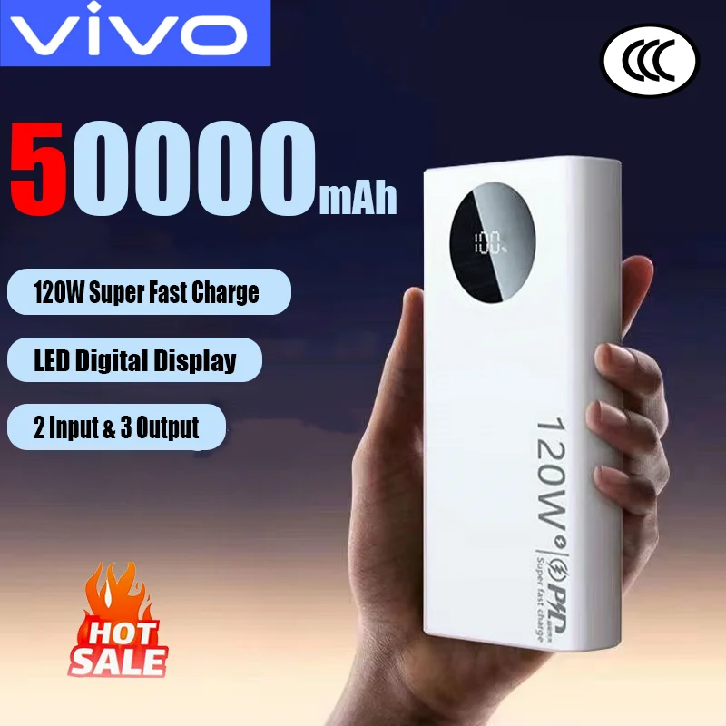 VIVO 120 Вт 50000 мАч Power Bank высокой емкости с быстрой зарядкой Powerbank Портативное зарядное устройство для iPhone Samsung Huawei 2026Новинка
VIVO 120 Вт 50000 мАч Power Bank высокой емкости с быстрой зарядкой Powerbank Портативное зарядное устройство для iPhone Samsung Huawei 2026Новинка