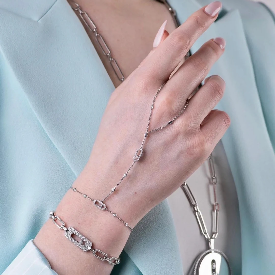 Классический женский браслет-цепочка из стерлингового серебра 925 пробы с раздвижными бриллиантами
Классический женский браслет-цепочка из стерлингового серебра 925 пробы с раздвижными бриллиантами