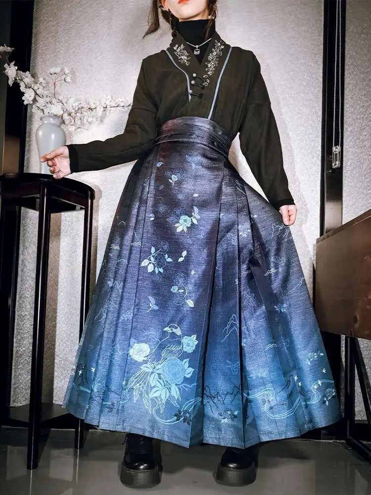 New Chinese Style National Style Han Elements Printing Silver Wire Horse-face Skirt Female Woman Retro Gradient Hanfu Skirt
New Chinese Style National Style Han Elements Printing Silver Wire Horse-face Skirt Female Woman Retro Gradient Hanfu Skirt