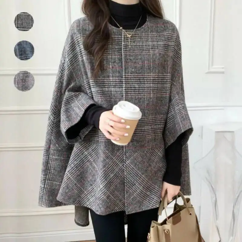 Mid-length Cardigan Round Neck Plaid Coat Cape for Women Korean and Japanese Style 2026 Autumn Winter New Fashion Trendy
Mid-length Cardigan Round Neck Plaid Coat Cape for Women Korean and Japanese Style 2026 Autumn Winter New Fashion Trendy