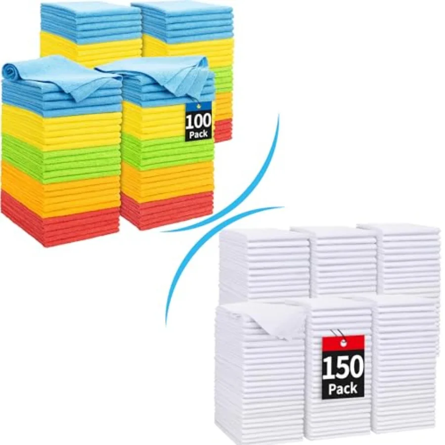 Microfiber Cleaning Cloths 100 Pack Absorbent Lint-Free Washcloths with 150 Pack Cleaning Rags Microfiber Towels Bulk Washable
Microfiber Cleaning Cloths 100 Pack Absorbent Lint-Free Washcloths with 150 Pack Cleaning Rags Microfiber Towels Bulk Washable