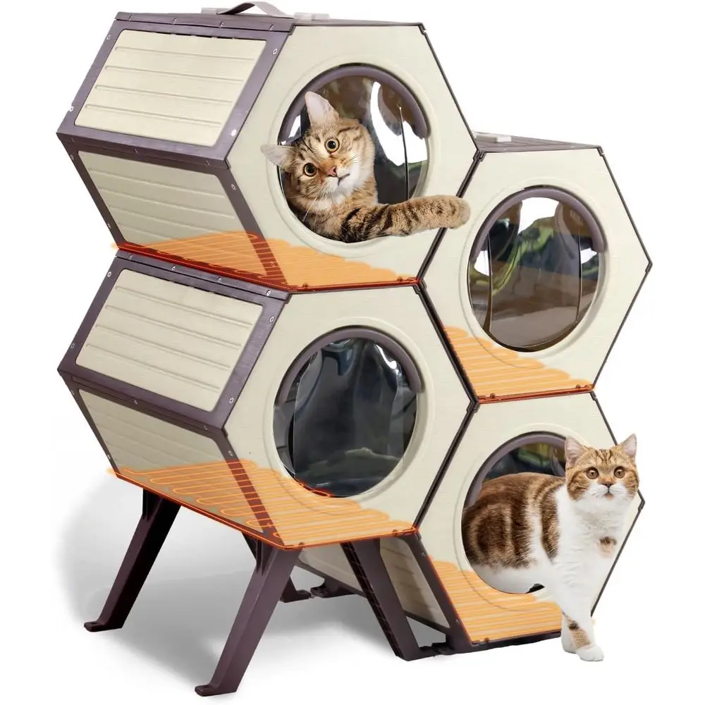 Adjustable-Temp Indoor/Outdoor Cat Shelter, Insulated & Weatherproof, White & Brown (4-Pack)
Adjustable-Temp Indoor/Outdoor Cat Shelter, Insulated & Weatherproof, White & Brown (4-Pack)