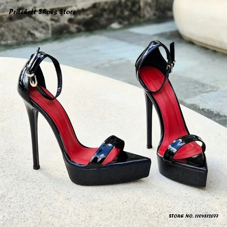 Women's Patent Leather Platform Stilettos Spring Summer Buckle Strap Banquet Sandals Elegant Pointed Toe Thin Heels Footwear
Women's Patent Leather Platform Stilettos Spring Summer Buckle Strap Banquet Sandals Elegant Pointed Toe Thin Heels Footwear