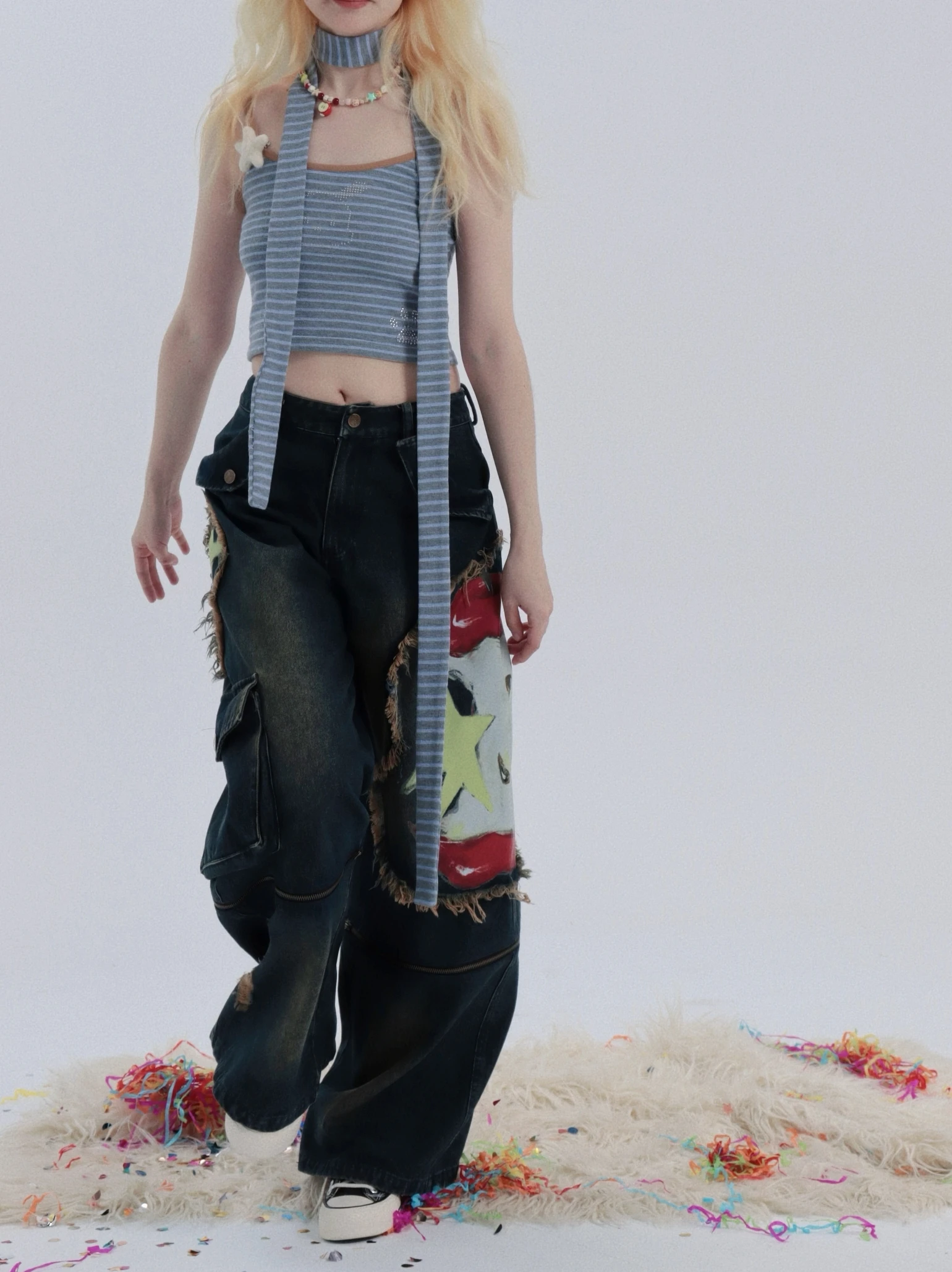 Джинсы с отстегивающимися элементами и принтом, с высокой талией, широкими штанинами, длиной 7 дюймов, винтажные рваные джинсы из денима, женские модные повседневные джинсы
Джинсы с отстегивающимися элементами и принтом, с высокой талией, широкими штанинами, длиной 7 дюймов, винтажные рваные джинсы из денима, женские модные повседневные джинсы