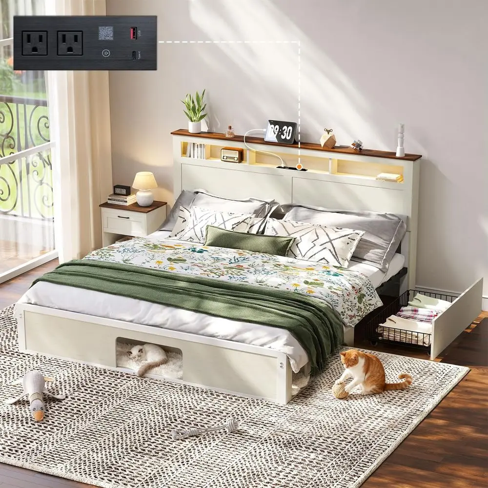 Кровать King-size, кровать Armhouse с местом для кошек и собак, отсеком для хранения и 2 ящиками, светодиодной подсветкой, зарядной станцией, бесшумная, без пружинного блока.
Кровать King-size, кровать Armhouse с местом для кошек и собак, отсеком для хранения и 2 ящиками, светодиодной подсветкой, зарядной станцией, бесшумная, без пружинного блока.