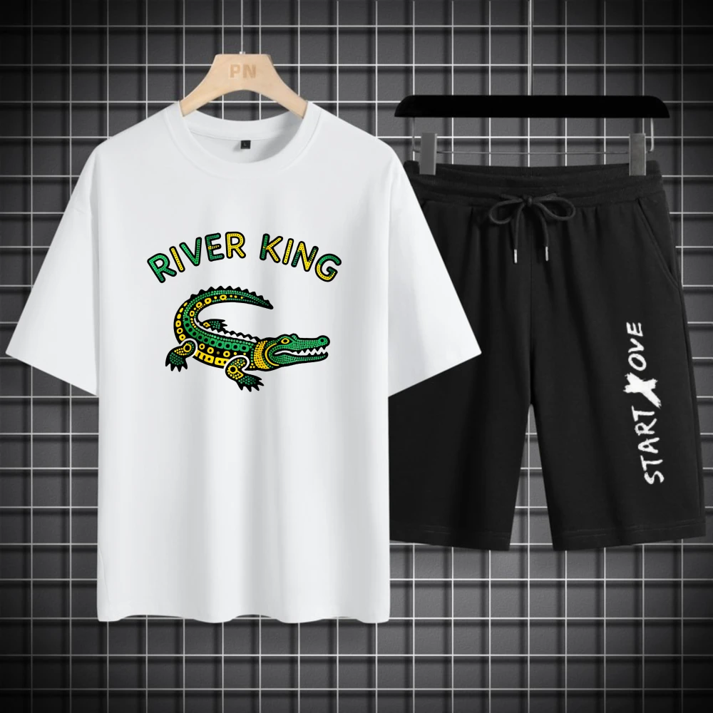 Мужские комплекты футболок с коротким рукавом + шорты, новые мужские комплекты, летняя одежда, модный комплект толстовок из полиэстера, дышащий
Мужские комплекты футболок с коротким рукавом + шорты, новые мужские комплекты, летняя одежда, модный комплект толстовок из полиэстера, дышащий