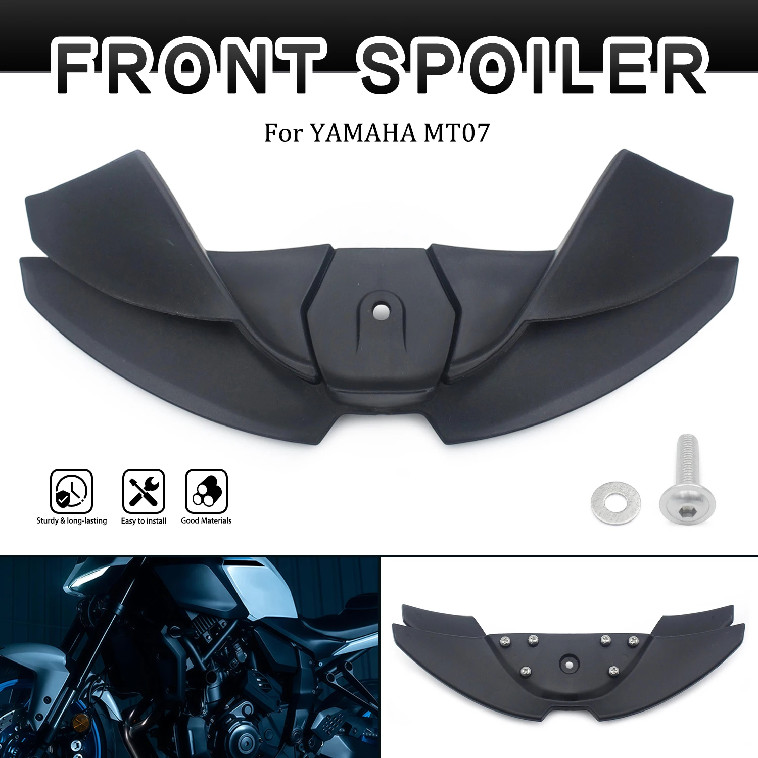 For YAMAHA MT-07 MT07 2025 2026 Motorcycle Wind Wing Aerodynamics Fairing Winglets Front Spoiler Lower Front Beak Cover
For YAMAHA MT-07 MT07 2025 2026 Motorcycle Wind Wing Aerodynamics Fairing Winglets Front Spoiler Lower Front Beak Cover