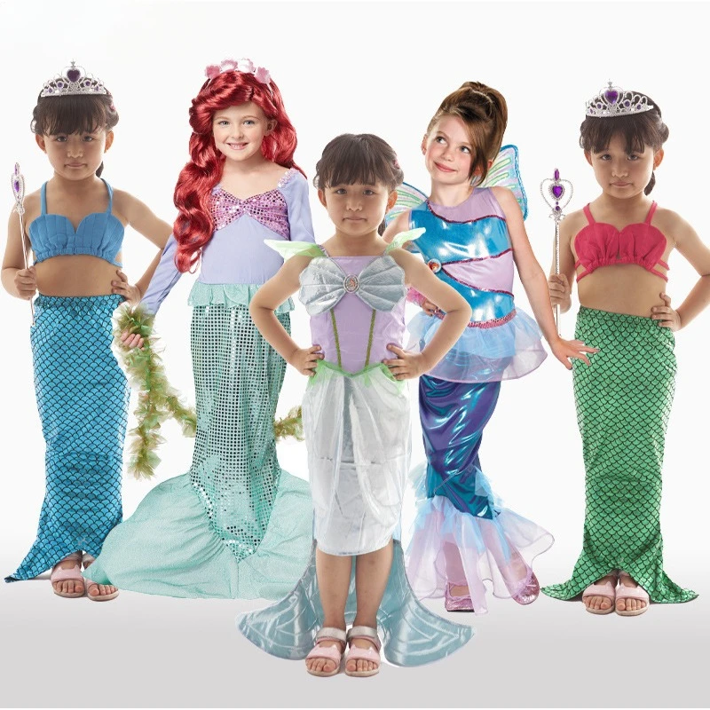 Child Mermaid Princess Cosplay Dress Ornaments Full Set for Girl Halloween Carnival Party Costume Girls Birthday Gifts
Child Mermaid Princess Cosplay Dress Ornaments Full Set for Girl Halloween Carnival Party Costume Girls Birthday Gifts