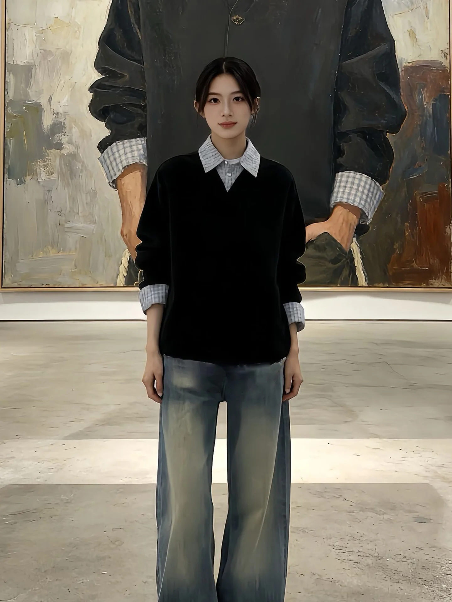 Bla Heavyweight Fake Two-Piece Men's Sweatirt Autumn Winter Plaid Patchwork Collar Base irt College Sle Inner Wear
Bla Heavyweight Fake Two-Piece Men's Sweatirt Autumn Winter Plaid Patchwork Collar Base irt College Sle Inner Wear