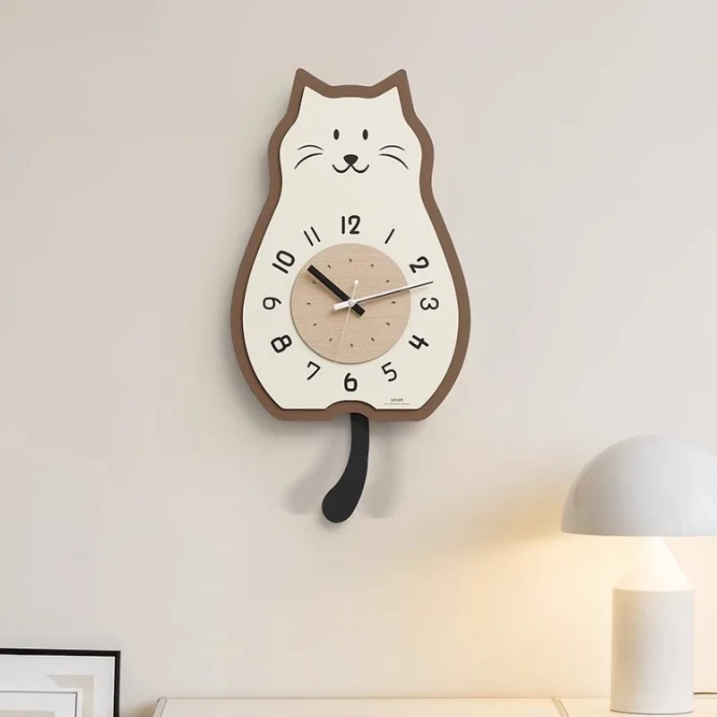 Solid Wood Simple Cartoon Wall Clocks Solid Color Cat Swingable Living Room Wall Clocks Metal Pointer Modern Creative Home Decor
Solid Wood Simple Cartoon Wall Clocks Solid Color Cat Swingable Living Room Wall Clocks Metal Pointer Modern Creative Home Decor
