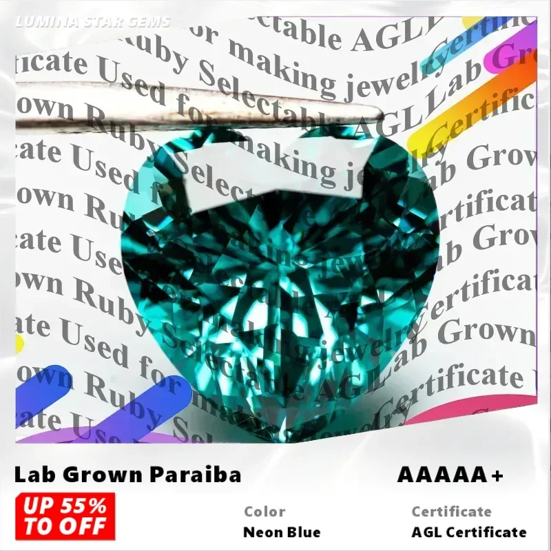 TOP Hot Sales Lab Grown Paraiba Heart Cut Gemstone for DIY Advanced Jewelry Making Inlay Ring Necklace Selectable AGL Certificat
TOP Hot Sales Lab Grown Paraiba Heart Cut Gemstone for DIY Advanced Jewelry Making Inlay Ring Necklace Selectable AGL Certificat
