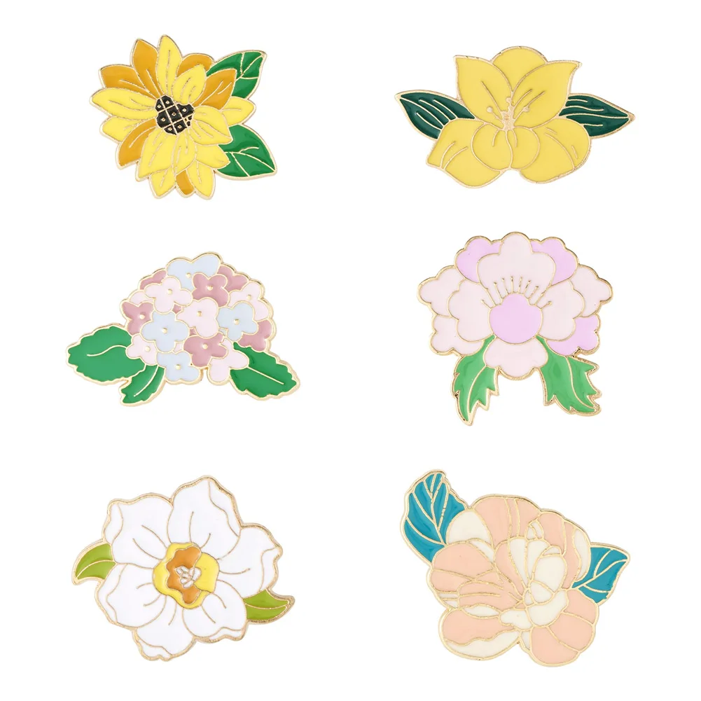 6pcs Flower Enamel Pin Golden Plated Alloy Colorful Drop Oil Floral Badge for Backpack Clothes Decorations DIY Jewelry Making
6pcs Flower Enamel Pin Golden Plated Alloy Colorful Drop Oil Floral Badge for Backpack Clothes Decorations DIY Jewelry Making