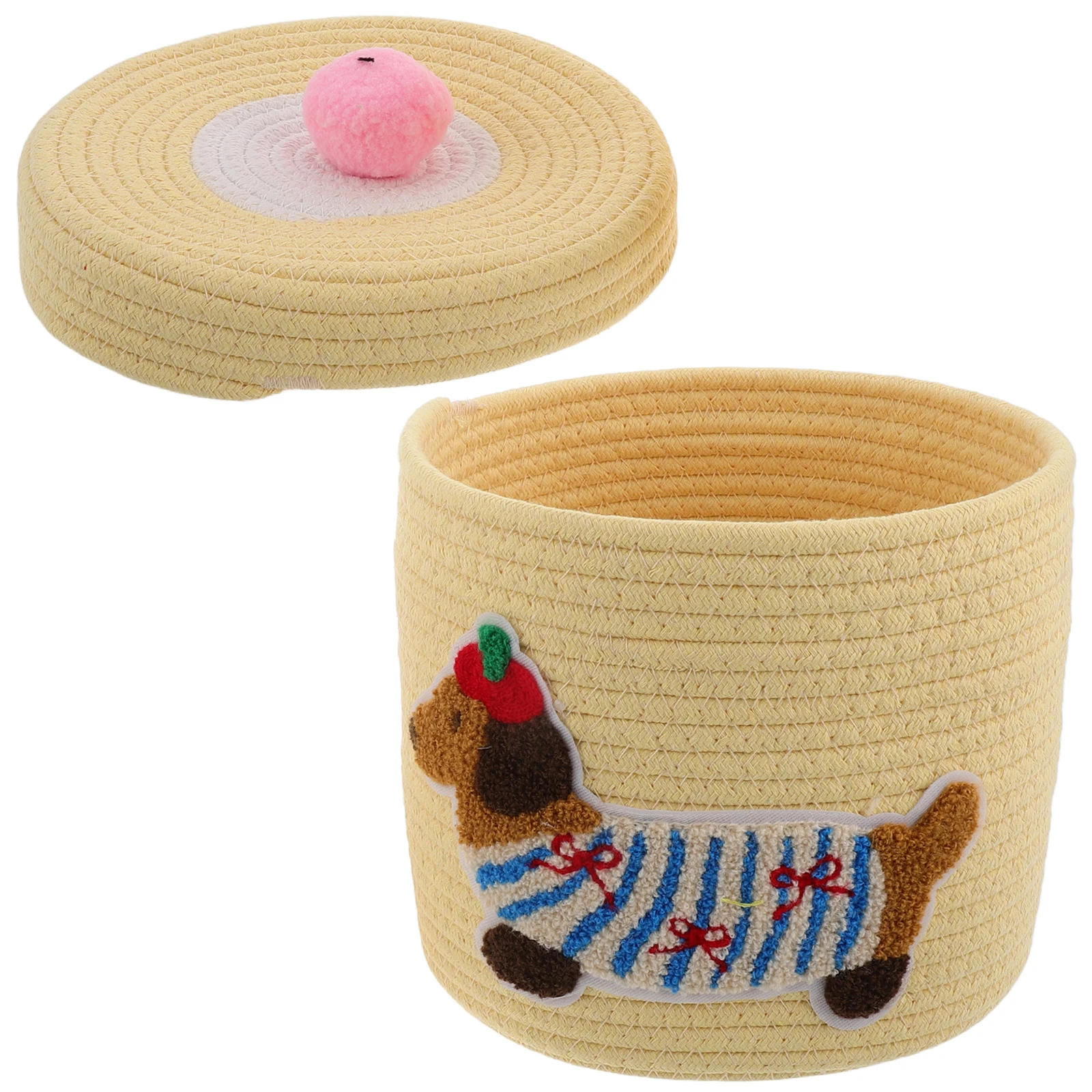 Car Storage Basket Cute Dog Design Cotton Rope Dustproof Lid Large Capacity Toy Bin Pet Organizer Container Decorative
Car Storage Basket Cute Dog Design Cotton Rope Dustproof Lid Large Capacity Toy Bin Pet Organizer Container Decorative