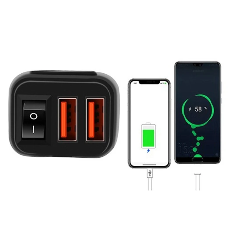 QC3.0 Motorcycle Socket Waterproof Dual USB Fast Charge Charger Digital Display Voltmeter Motorcycle Accessories
QC3.0 Motorcycle Socket Waterproof Dual USB Fast Charge Charger Digital Display Voltmeter Motorcycle Accessories