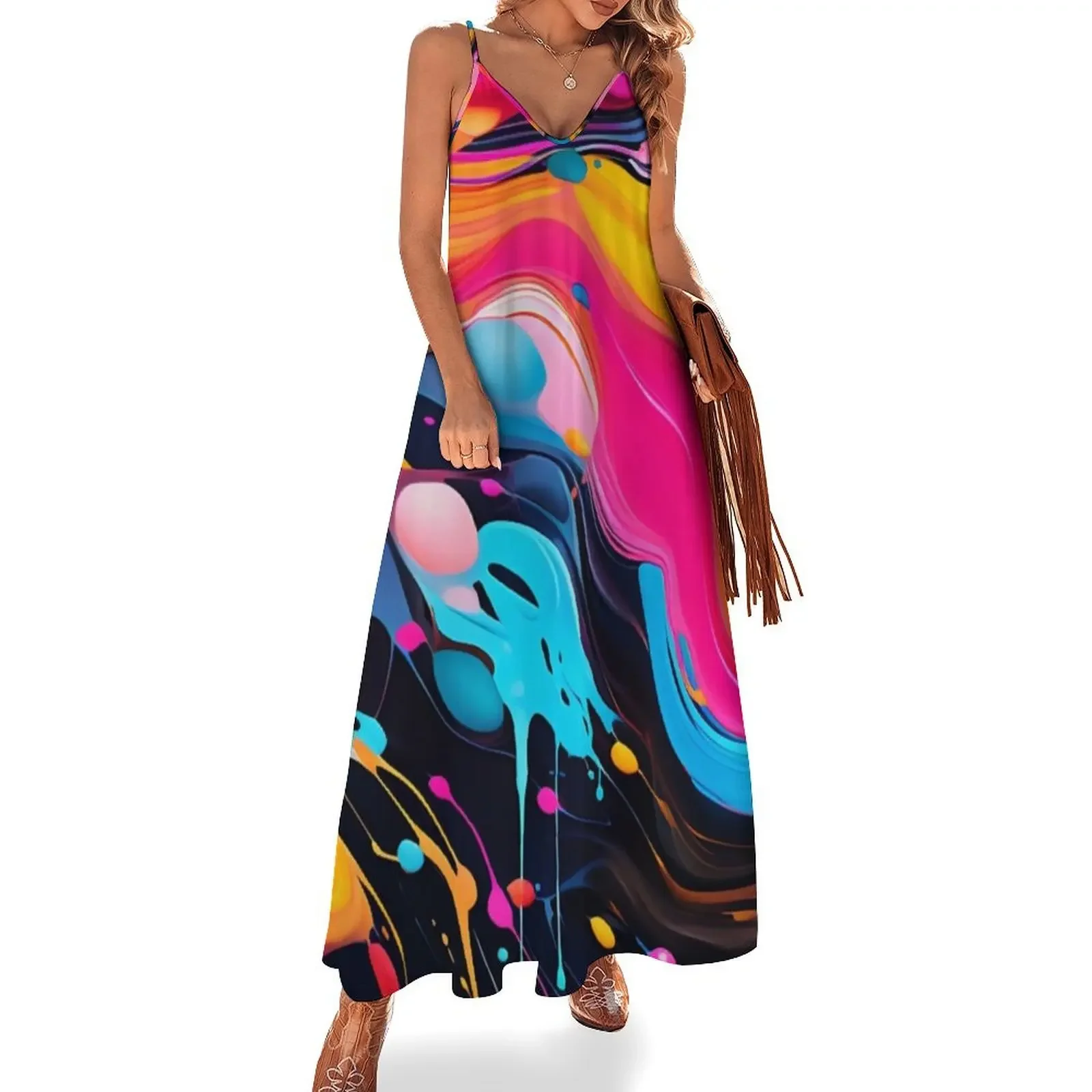 Neon Splatter Paint Abstract Art - Wallaura Design Sleeveless Dress dress for women Dresses Aesthetic clothing Dress
Neon Splatter Paint Abstract Art - Wallaura Design Sleeveless Dress dress for women Dresses Aesthetic clothing Dress