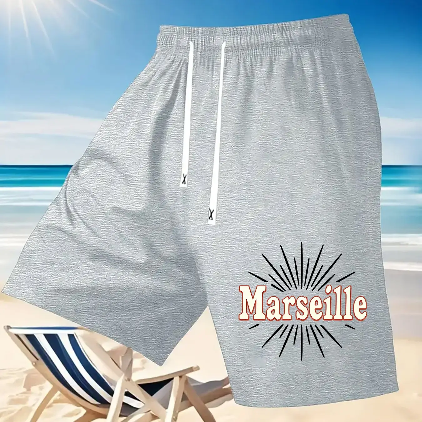 Men's Printed Pattern Marseille Printed Shorts with Waistband and Pockets, Summer Street Fashion Shorts
Men's Printed Pattern Marseille Printed Shorts with Waistband and Pockets, Summer Street Fashion Shorts