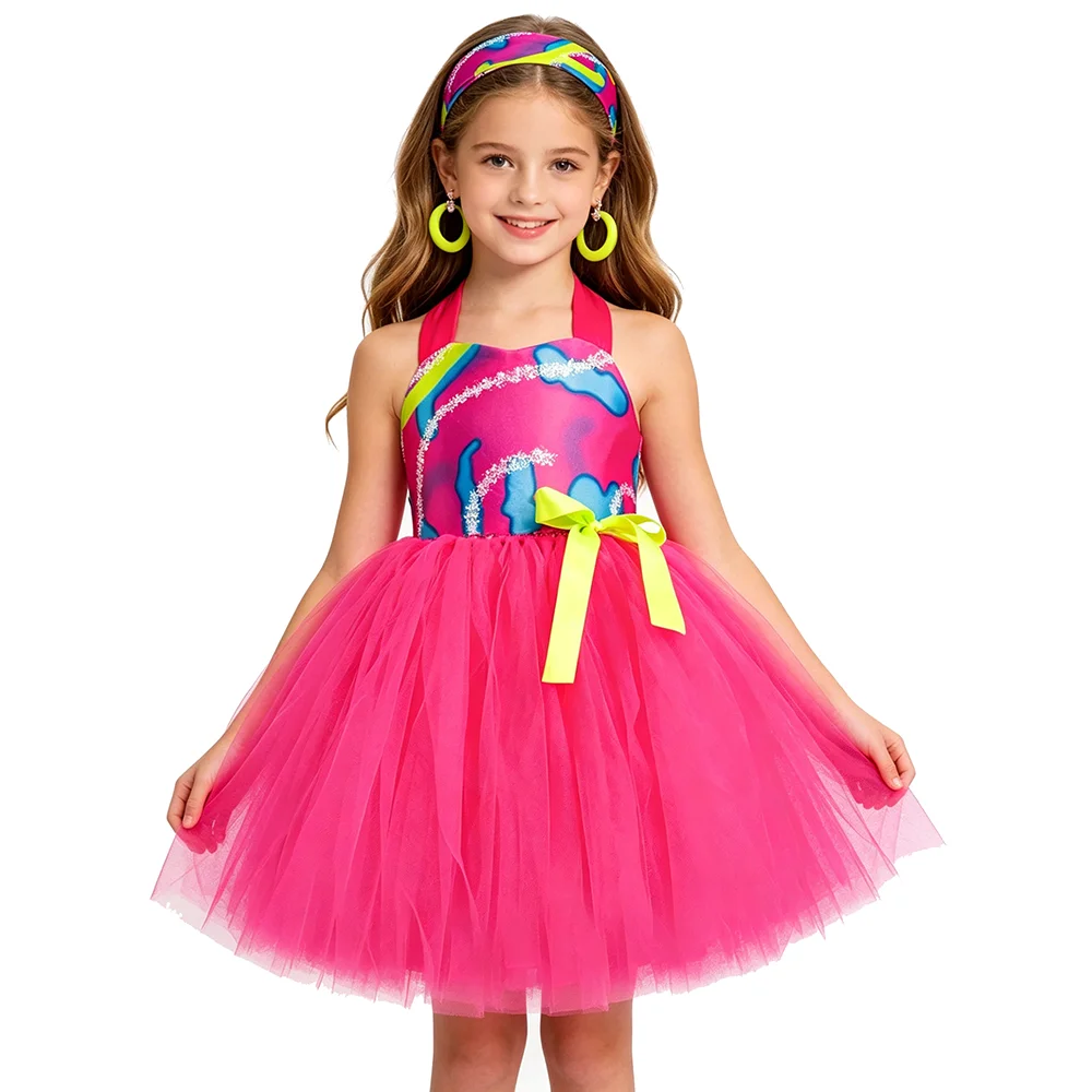 Girls Retro 80s Doll Style Tutu Dress Kids Bright Pink 90s Pop Star Costumes Retro Pop Princess Outfit with Matching Accessories
Girls Retro 80s Doll Style Tutu Dress Kids Bright Pink 90s Pop Star Costumes Retro Pop Princess Outfit with Matching Accessories