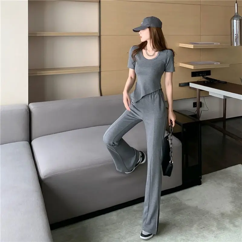 Wide Leg Women's Pants Two Piece Set Full Outfit Top and Bottom Groups of Casual Elegant Korean Style Aesthetic Ladies Trouser
Wide Leg Women's Pants Two Piece Set Full Outfit Top and Bottom Groups of Casual Elegant Korean Style Aesthetic Ladies Trouser