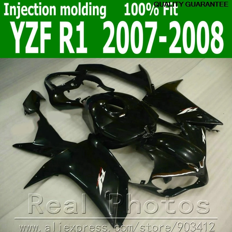Complete set fairing kit for YAMAHA Injection molding R1 2007 2008 all glossy black motorcycle fairings set YZF R1 07 08 NB75
Complete set fairing kit for YAMAHA Injection molding R1 2007 2008 all glossy black motorcycle fairings set YZF R1 07 08 NB75