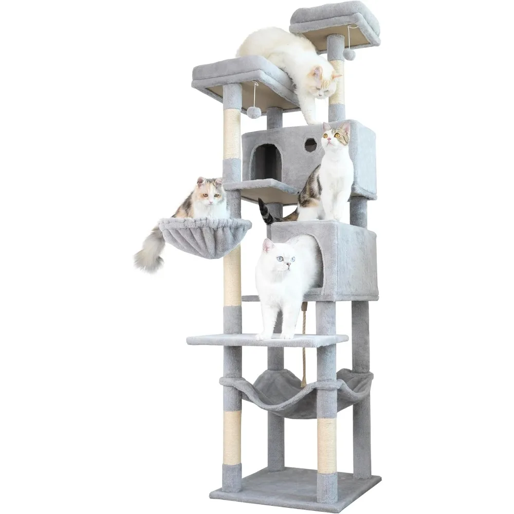 73.6 inch Tall Cat Climbing Tower for Large Cat Indoor. 2 Large Condos, 2 Widened Perches, Sisal Covered Scratching Posts
73.6 inch Tall Cat Climbing Tower for Large Cat Indoor. 2 Large Condos, 2 Widened Perches, Sisal Covered Scratching Posts