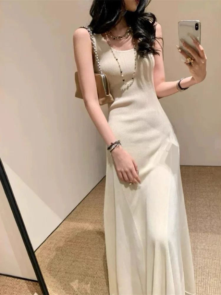 Mist Purple Linen Knitted Long Vest Dress Commute Style Two Tone Sleeveless Dress City Walk Suitable All Other Occasions
Mist Purple Linen Knitted Long Vest Dress Commute Style Two Tone Sleeveless Dress City Walk Suitable All Other Occasions