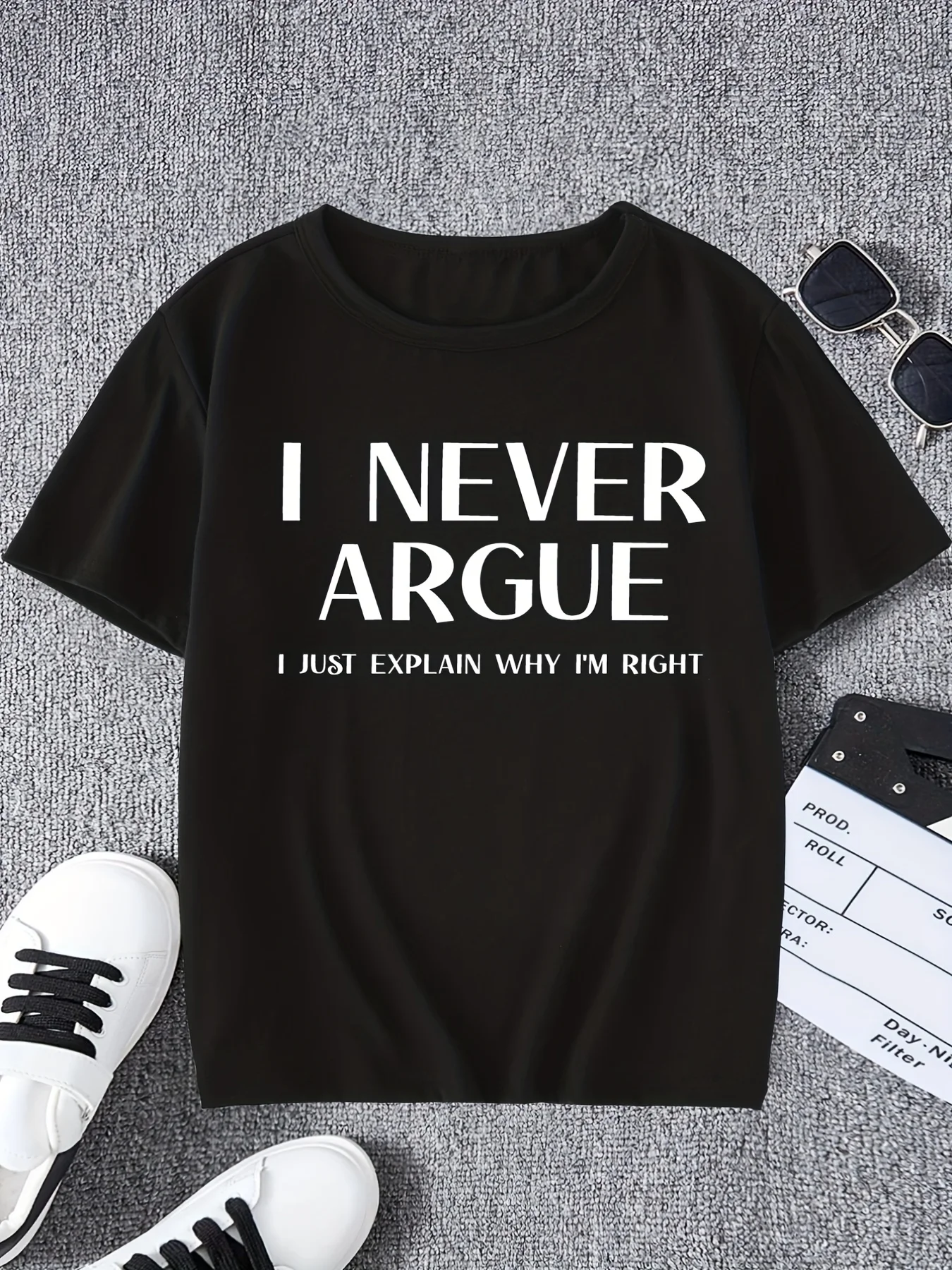 Boys Casual Trendy Cute "I NEVER ARGUE" T-shirt, Short Sleeve Crew Neck Tees Top For Summer Holiday Party
Boys Casual Trendy Cute "I NEVER ARGUE" T-shirt, Short Sleeve Crew Neck Tees Top For Summer Holiday Party