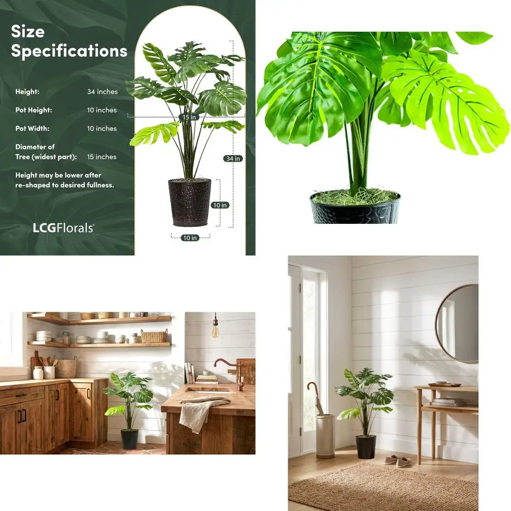 Large Artificial Monstera Plant Potted - Lifelike Greenery for Home, Living Room, Bedroom, Office Decor
Large Artificial Monstera Plant Potted - Lifelike Greenery for Home, Living Room, Bedroom, Office Decor