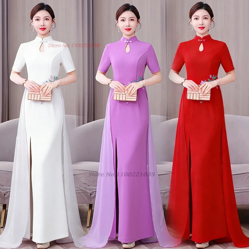 2026 chinese improved qipao cheongsam dress retro flower embroidery formal qipao banquet dress stage performance evening dress
2026 chinese improved qipao cheongsam dress retro flower embroidery formal qipao banquet dress stage performance evening dress