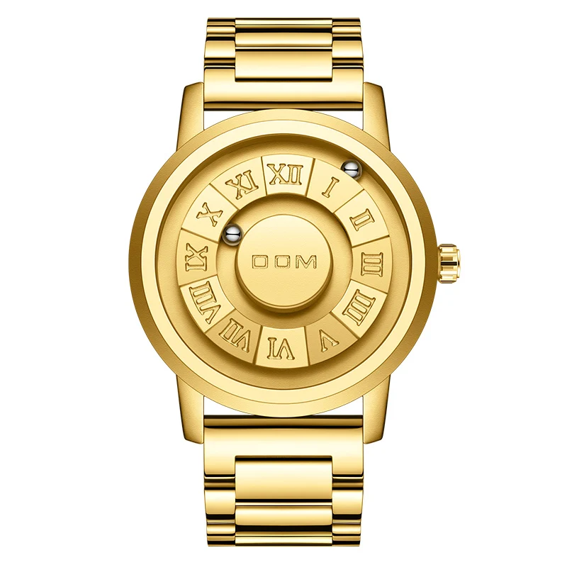 DOM 1345 Gold Dial Watches Men Magnetic Ball Watches Creative Design 3D PVD Quartz Watch Waterproof Watches Clock
DOM 1345 Gold Dial Watches Men Magnetic Ball Watches Creative Design 3D PVD Quartz Watch Waterproof Watches Clock