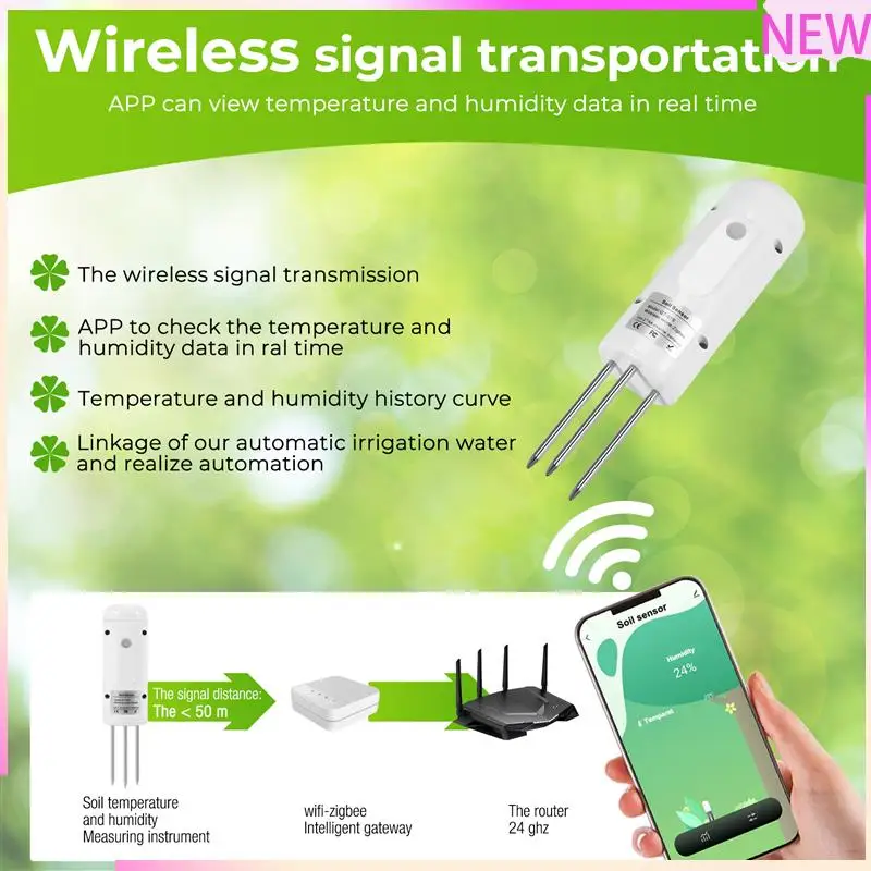 B27B Tuya Zigbee беспроводной измеритель влажности почвы тестер температуры и влажности монитор растений IP67 водонепроницаемый детектор для сада 
B27B Tuya Zigbee беспроводной измеритель влажности почвы тестер температуры и влажности монитор растений IP67 водонепроницаемый детектор для сада