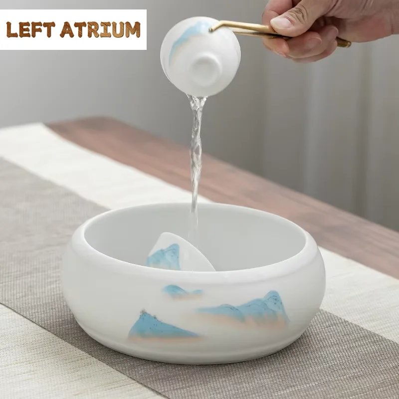 Ceramic Whiteware Ceramic Tea Basin Large Writing-Brush Washer Washed Tea Basin Tea Bowl Kung Fu Accessories
Ceramic Whiteware Ceramic Tea Basin Large Writing-Brush Washer Washed Tea Basin Tea Bowl Kung Fu Accessories