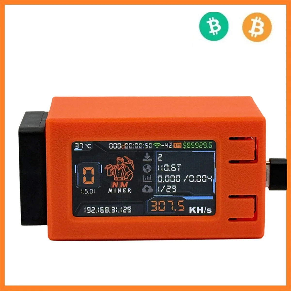 A05RP NMminer Nerdminer 307KH/S BTC Solo Lottery Miner 1.91inch Color Screen Bitcoin BTC Miner Nerd Miner with Cooling Fan
A05RP NMminer Nerdminer 307KH/S BTC Solo Lottery Miner 1.91inch Color Screen Bitcoin BTC Miner Nerd Miner with Cooling Fan